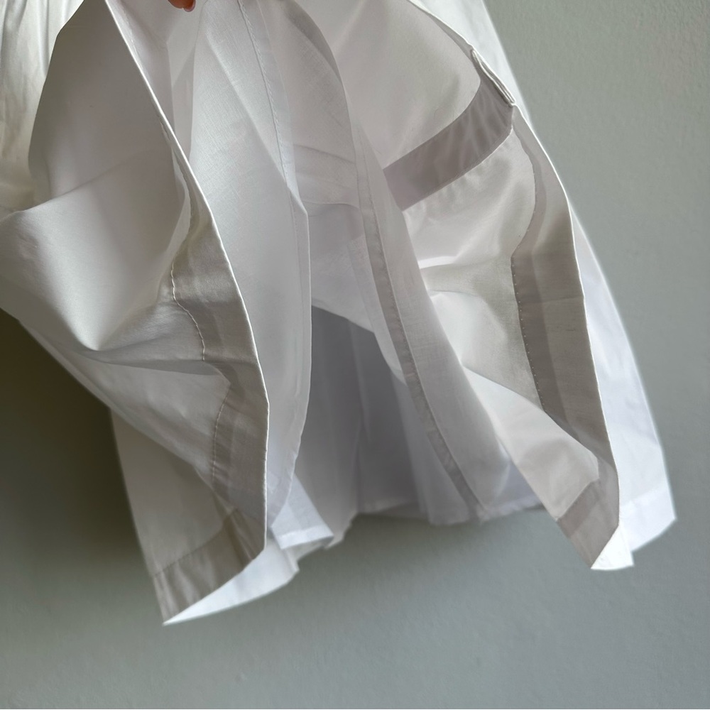 Staud Mini Elio Dress in White / Off The Shoulder Prairie Dress w/ Puffy Sleeves - Picture 9 of 13